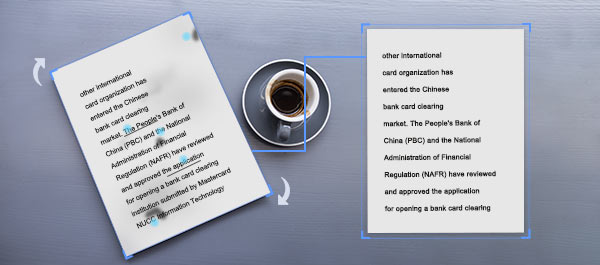 TH-OCR text recognition SDK can realize automatic tilt correction, automatic rotation, automatic underline removal, automatic decontamination, automatic cutting and other functions